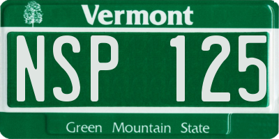 VT license plate NSP125