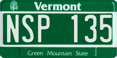 VT license plate NSP135