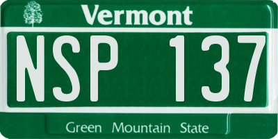 VT license plate NSP137