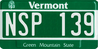 VT license plate NSP139