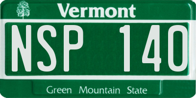 VT license plate NSP140