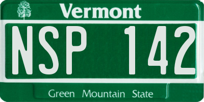 VT license plate NSP142