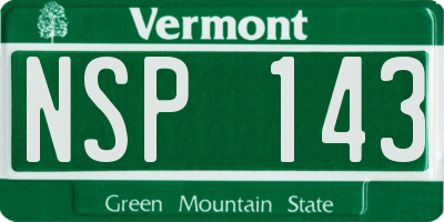 VT license plate NSP143
