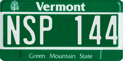 VT license plate NSP144