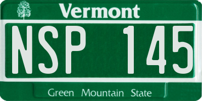 VT license plate NSP145