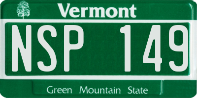 VT license plate NSP149