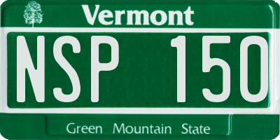 VT license plate NSP150