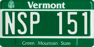 VT license plate NSP151