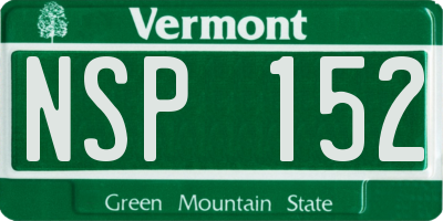 VT license plate NSP152