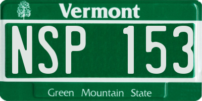 VT license plate NSP153