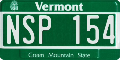 VT license plate NSP154