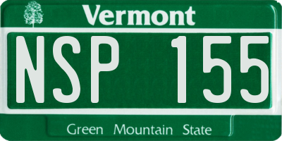 VT license plate NSP155