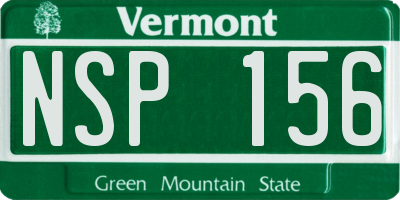 VT license plate NSP156