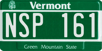 VT license plate NSP161