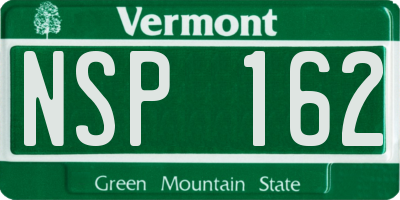 VT license plate NSP162