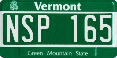 VT license plate NSP165