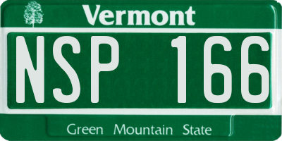 VT license plate NSP166
