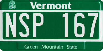 VT license plate NSP167
