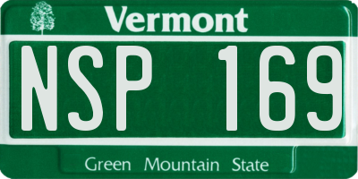 VT license plate NSP169