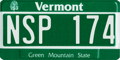 VT license plate NSP174