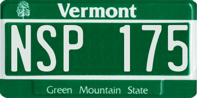 VT license plate NSP175