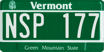 VT license plate NSP177