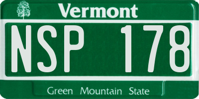 VT license plate NSP178