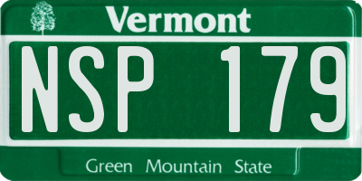 VT license plate NSP179