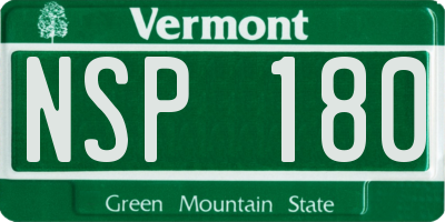 VT license plate NSP180