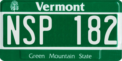 VT license plate NSP182