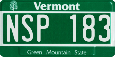 VT license plate NSP183