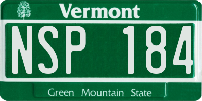 VT license plate NSP184