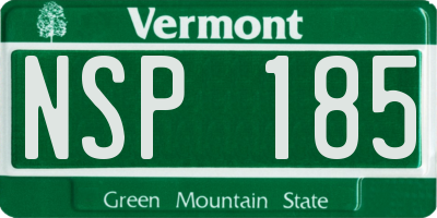 VT license plate NSP185
