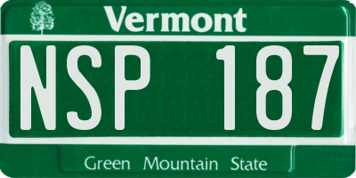 VT license plate NSP187