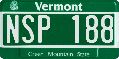 VT license plate NSP188