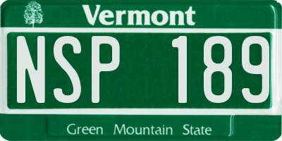 VT license plate NSP189