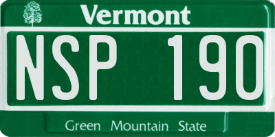 VT license plate NSP190