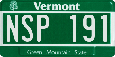 VT license plate NSP191