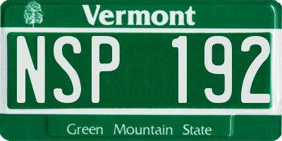 VT license plate NSP192