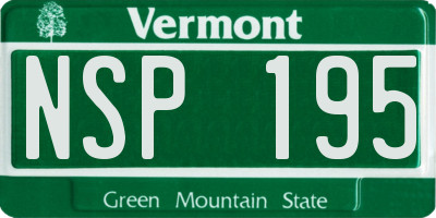 VT license plate NSP195