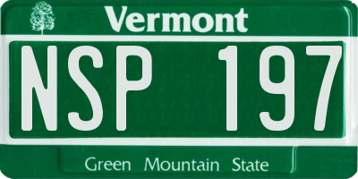 VT license plate NSP197