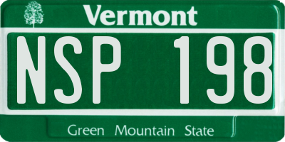 VT license plate NSP198