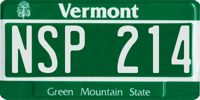 VT license plate NSP214