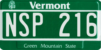 VT license plate NSP216