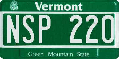 VT license plate NSP220