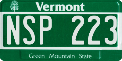 VT license plate NSP223