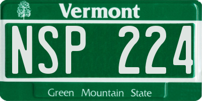 VT license plate NSP224
