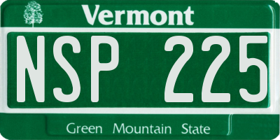 VT license plate NSP225