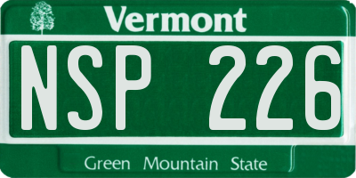 VT license plate NSP226