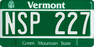 VT license plate NSP227